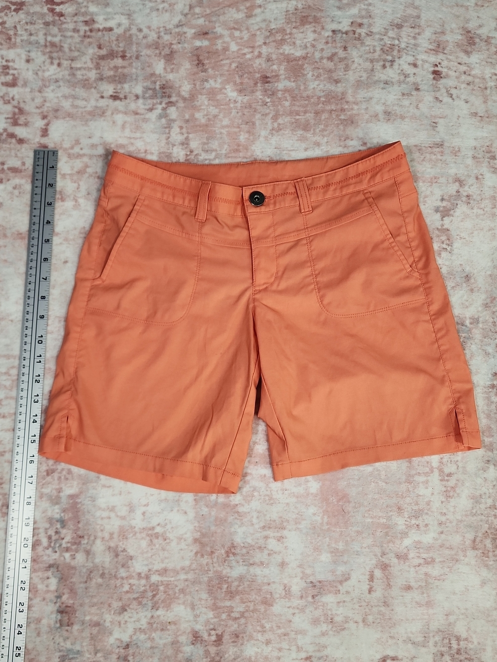 Athleta La Trek Shorts, Coral Sunset, Stretch Hiking Utility Women's Size 4